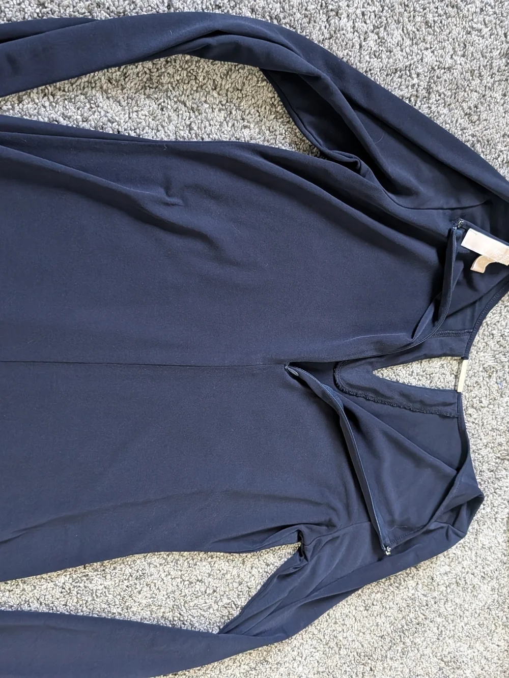Euc Michael Kors Navy Blue Dress with Silver Bar Accent Xs